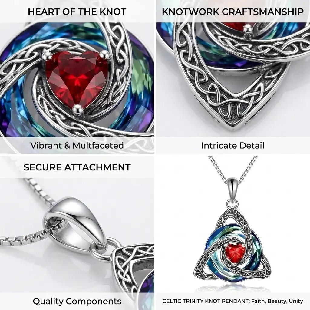 ✨Halsband med födelsesten och keltisk treenighetsknut – en meningsfull symbol för kärlek och samhörighet