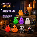 🎃🐤 Mini-ankor i harts till Halloween — 12 spöklika motiv, 1 tum stora små dekorationer