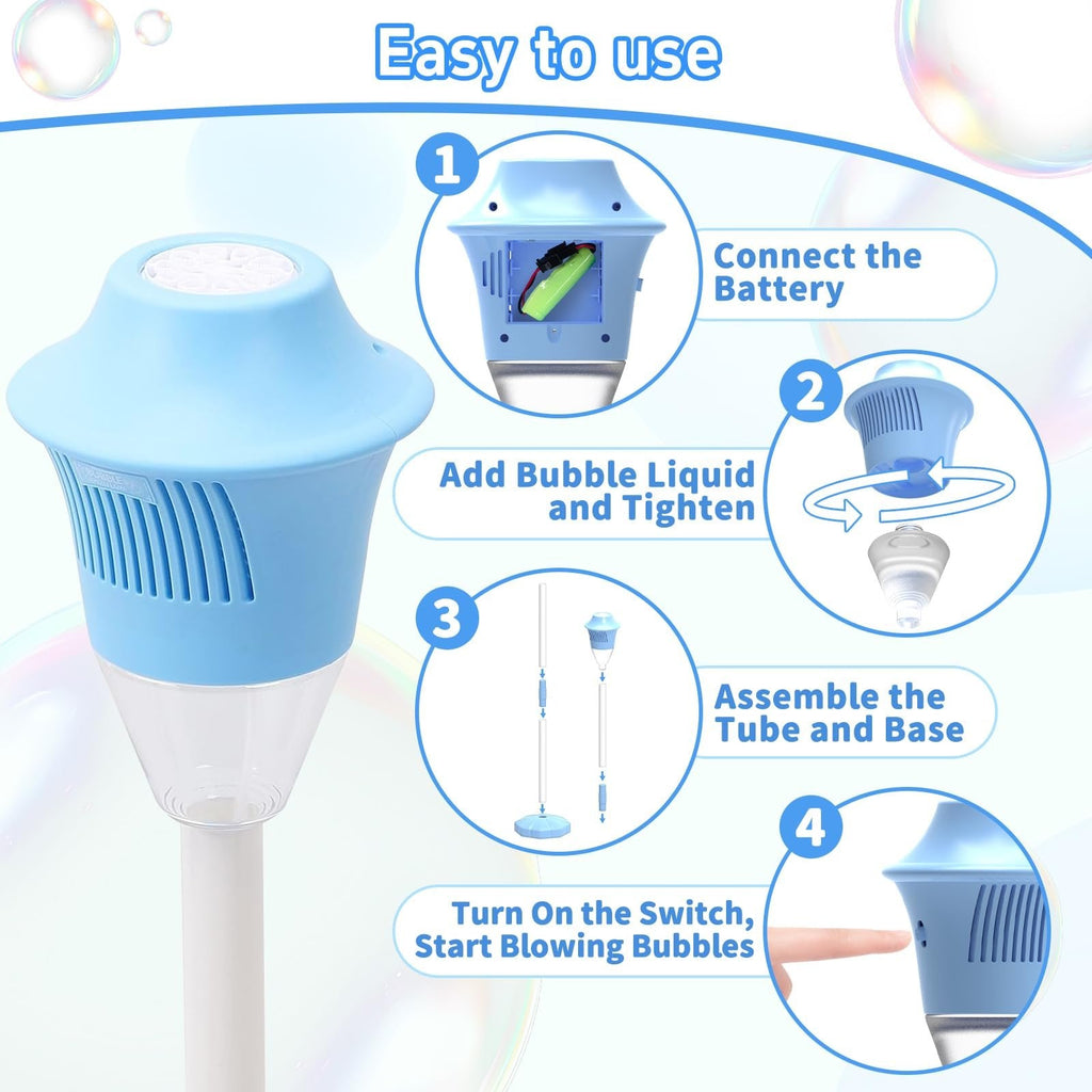 Automatisk bubbelmaskin för upprätt ställning — skapar omedelbart ett drömlikt bubbelregn! ✨