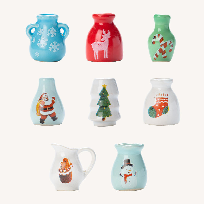 🎄🏺 Julig minivase som kylskåpsmagnet — Festlig 3D-juldekoration för magnetiska yto