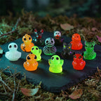 🎃🐤 Mini-ankor i harts till Halloween — 12 spöklika motiv, 1 tum stora små dekorationer