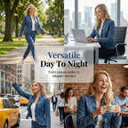 🧥 BEGRÄNSAD TID: 50 % RABATT! ✨ Dammjeansjacka – öppen framsida, volangkant, lätt, klassisk tvätt ✨