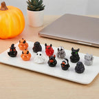 🎃🐤 Mini-ankor i harts till Halloween — 12 spöklika motiv, 1 tum stora små dekorationer