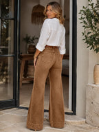 Dammjeans med hög midja och vida be