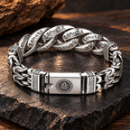 Retroarmband för män med ett mantra på sex stavelse