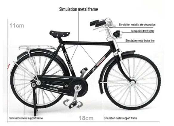🚲 LIMITED-TIME 50% OFF! ✨ DIY Retro Bicycle Model 1:10 Scale – Metal Alloy, Realistic Detailing, Desk Decor & Gift 🎁