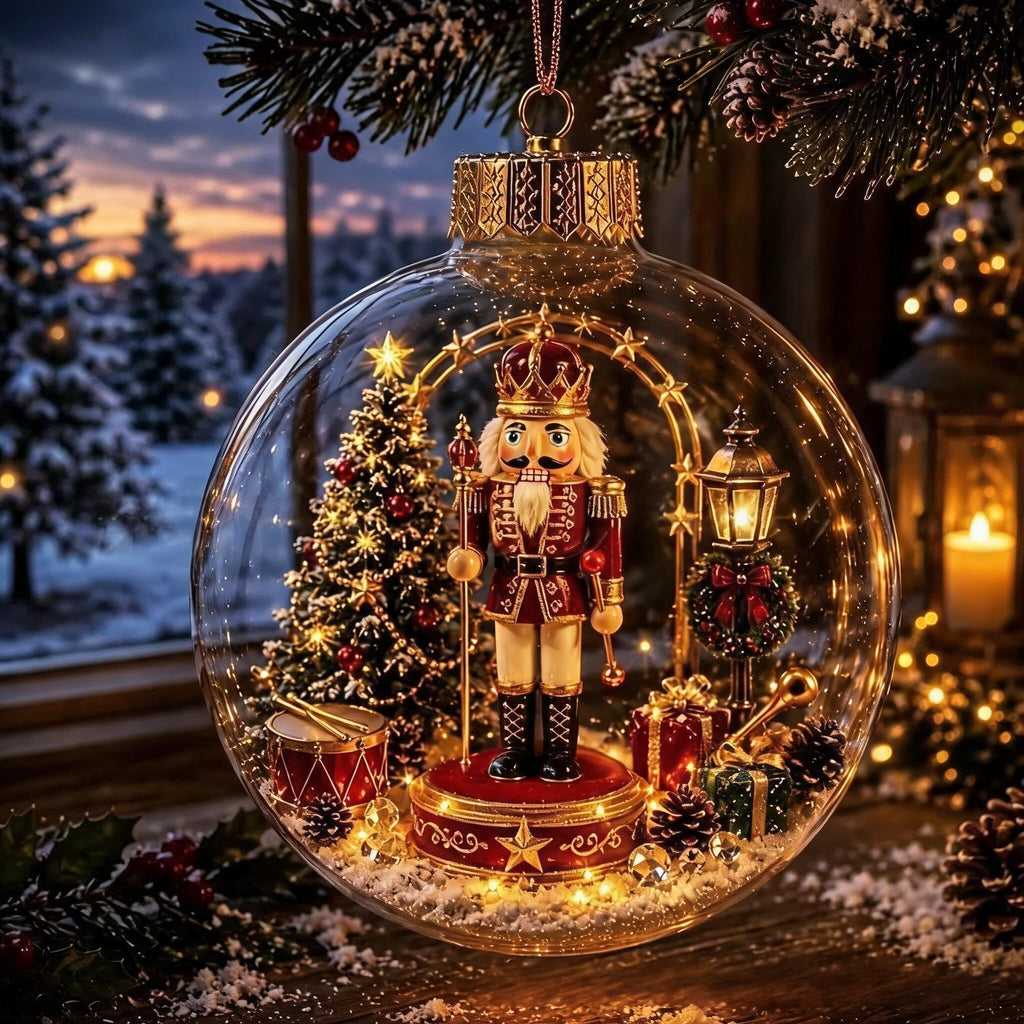 🎄Lysande juldiorama-julgranskula – En liten vintervärld i dina händer