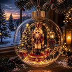 🎄Lysande juldiorama-julgranskula – En liten vintervärld i dina händer