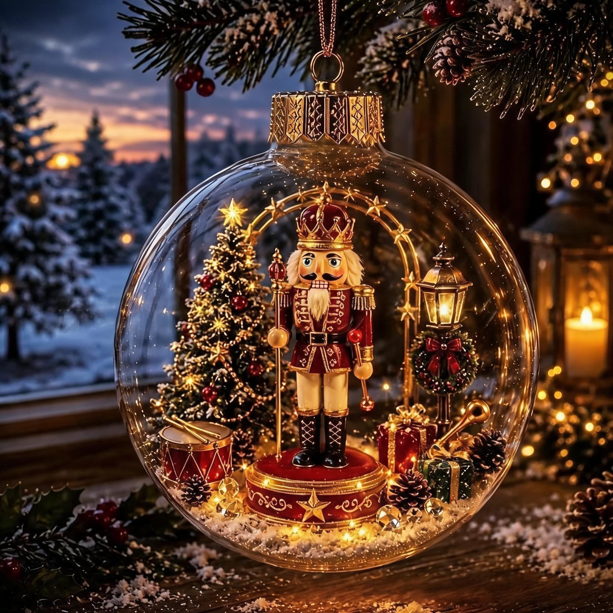 🎄Lysande juldiorama-julgranskula – En liten vintervärld i dina händer