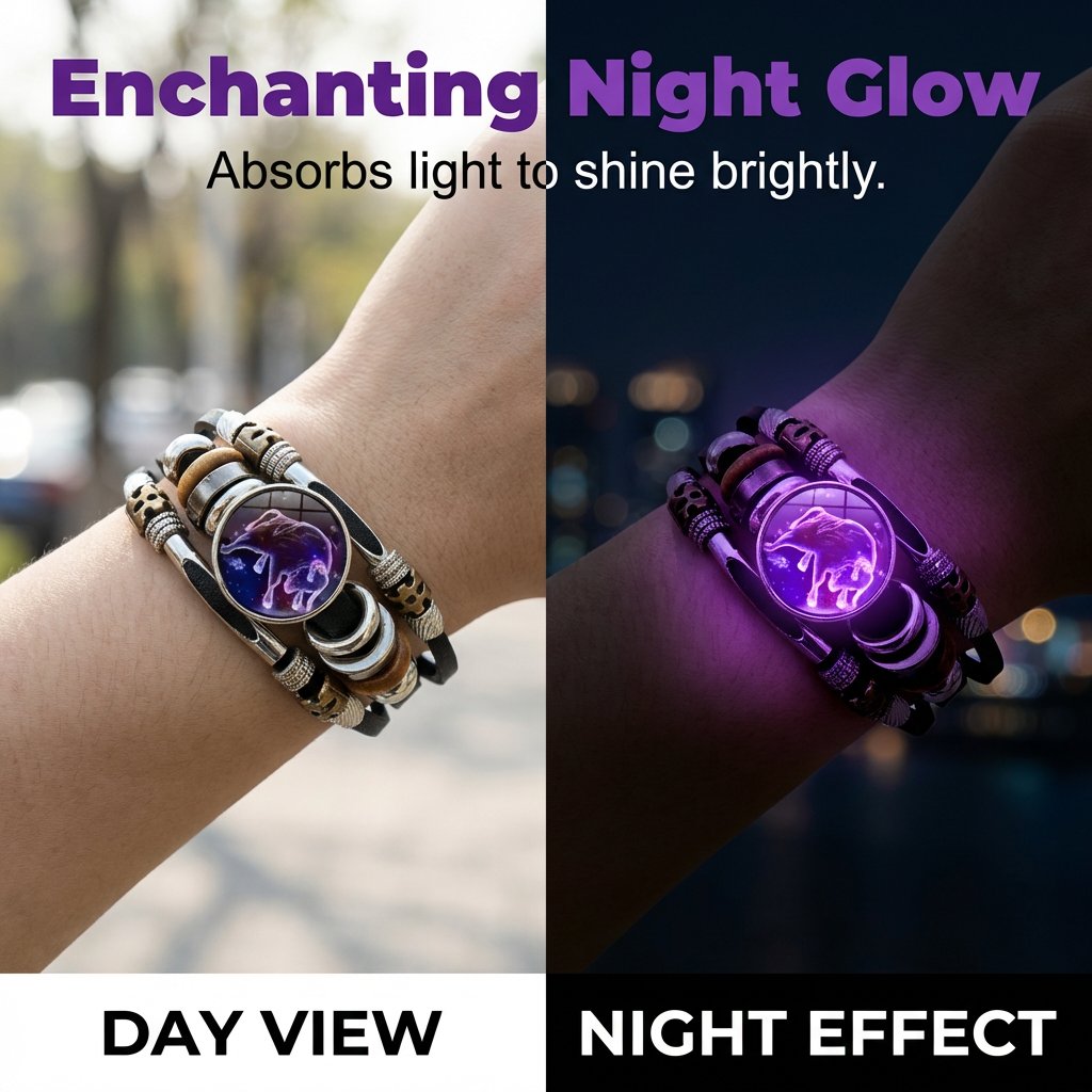 🌌 Armband med astrologiskt tecken som lyser upp i mörkret