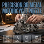 🔥SPECIALERBJUDANDE🔥Silverfärgat 3D-metallpussel med motorcykelmotiv