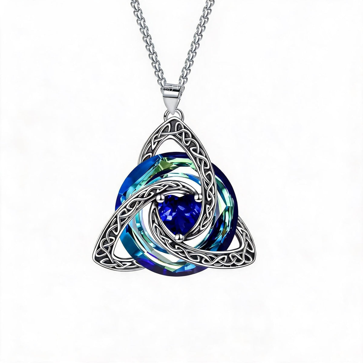 ✨Halsband med födelsesten och keltisk treenighetsknut – en meningsfull symbol för kärlek och samhörighet