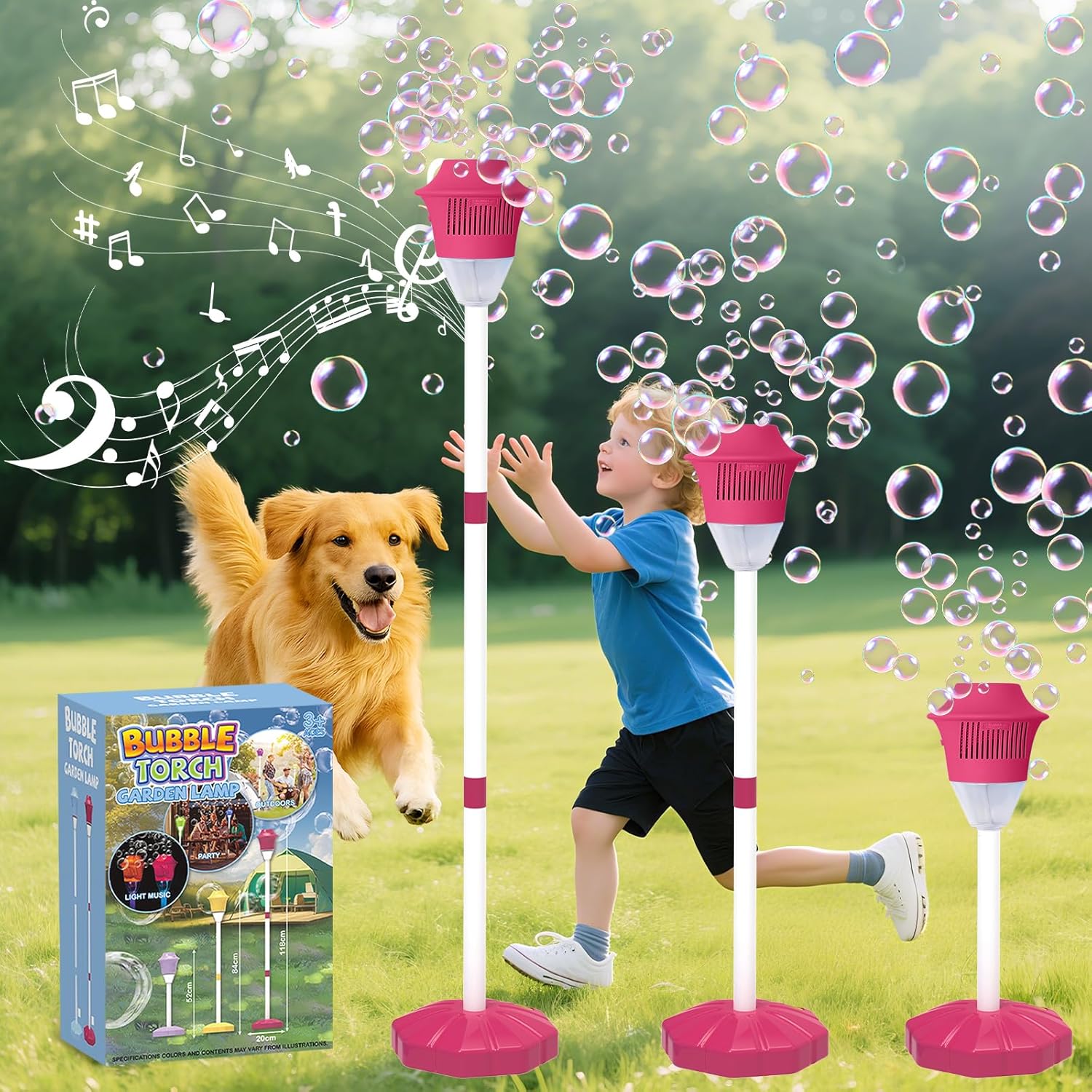 Automatisk bubbelmaskin för upprätt ställning — skapar omedelbart ett drömlikt bubbelregn! ✨