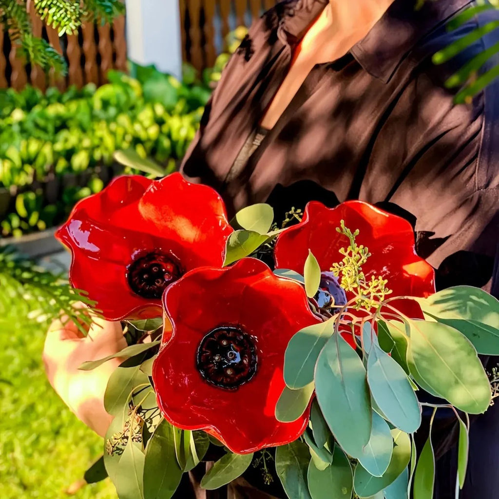 💖🎁Mors dag-presenter 2026 --🎁Handgjord blomsterstake i metall🐦