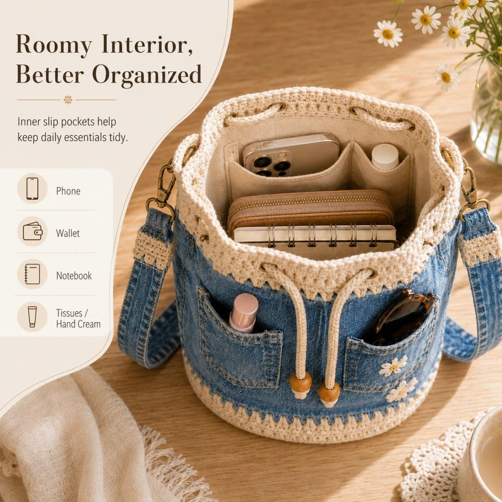 🔥REA – 50 % RABATT✨👜Vävd väska i denim