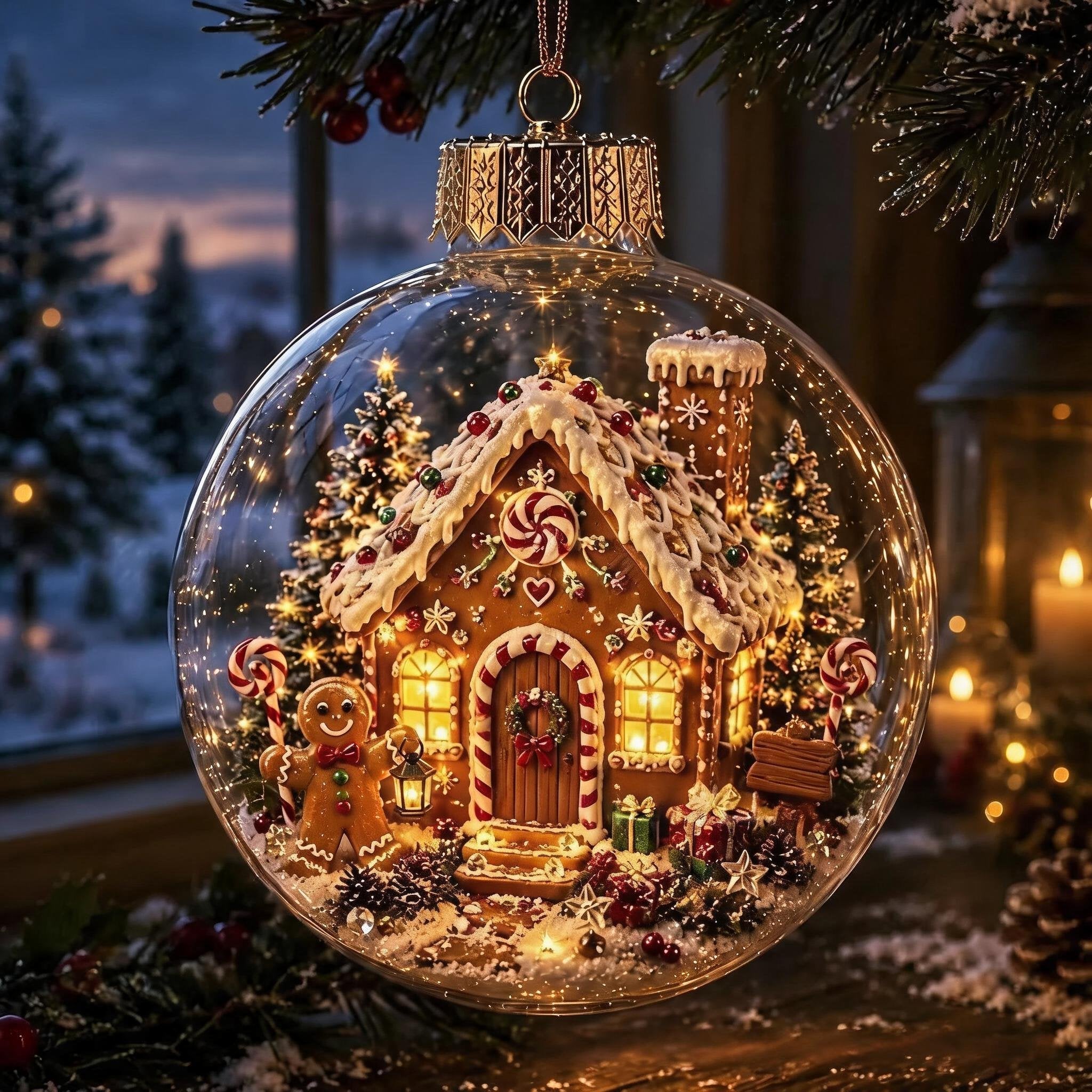 🎄Lysande juldiorama-julgranskula – En liten vintervärld i dina händer