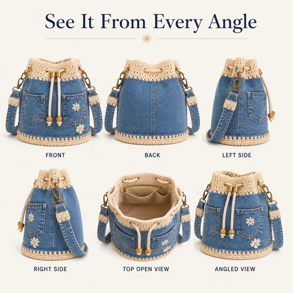 🔥REA – 50 % RABATT✨👜Vävd väska i denim