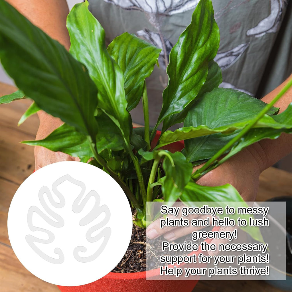 Genomskinlig växtpinne i akryl i form av ett Monstera-blad | Osynligt stöd för krukväxter inomhus