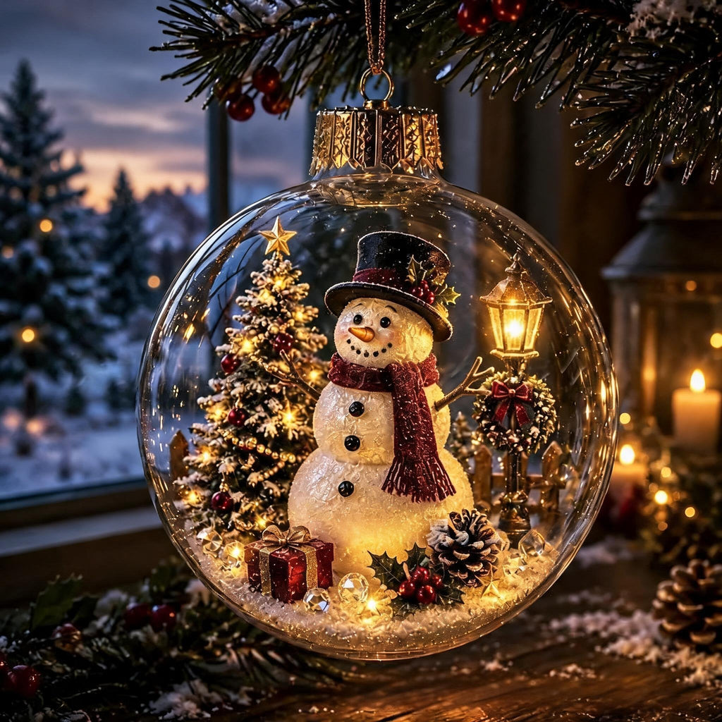 🎄Lysande juldiorama-julgranskula – En liten vintervärld i dina händer