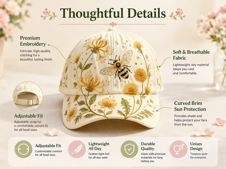 🔥Sista dagen – 50% rabatt 🌸🌿 “Trädgårdsmorgon”-hatt med 3D-utskrift