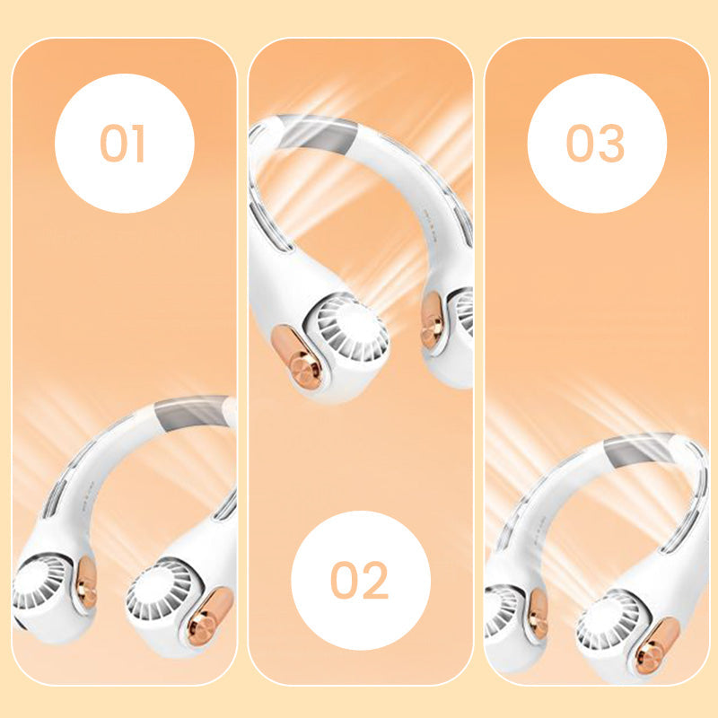 🥳STOR REA 2026🥳💞Över 50 000 sålda!🍃💨 50 % RABATT! Luftkonditioneringsfläkt för halsen – extremt tyst, roterar 360°, 3 hastigheter. Handsfree-kylning, lång batteritid. Ett måste i sommar! 😎