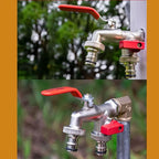 🔥 BLIXTREA: 50 % RABATT! ⚙️ Universell trädgårdskran i rostfritt stål med dubbla utlopp – separata ventiler, tålig och enkel att installera 🚰
