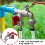 🔥 BLIXTREA: 50 % RABATT! ⚙️ Universell trädgårdskran i rostfritt stål med dubbla utlopp – separata ventiler, tålig och enkel att installera 🚰