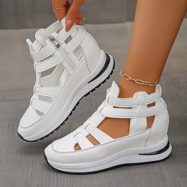 🔥Sista dagen med 50 % rabatt – Bekväma, lätta kilklackar med dragkedja på sidan