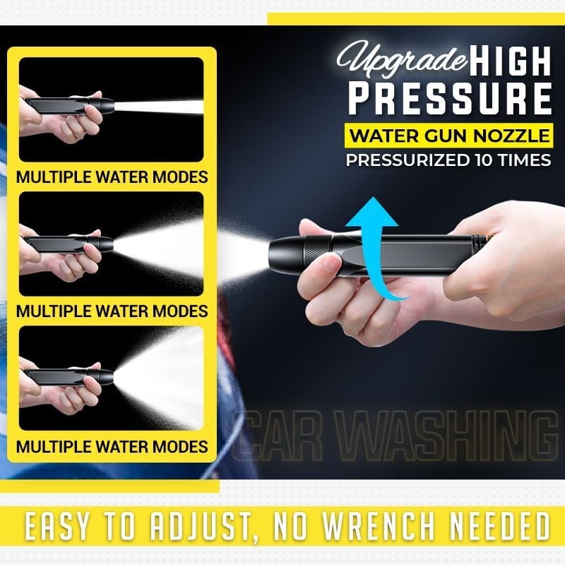 🚿 NUR FÜR KURZE ZEIT: 50 % RABATT! 💧 Hochdruck-Wasserspritzpistole – Autowäsche, Garten, 10-facher Druck, mehrere Modi ⚡