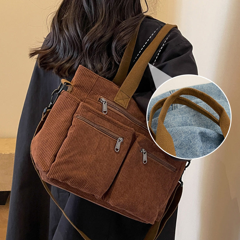 🤎 Elegant axelväska i vintagestil – enfärgad, praktisk och snygg för vardagsbruk