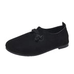 🔥 Slip-On Platta Skor i Konstmocka för Dam – Tidlös Repknutdesign i Svart & Beige 🍂