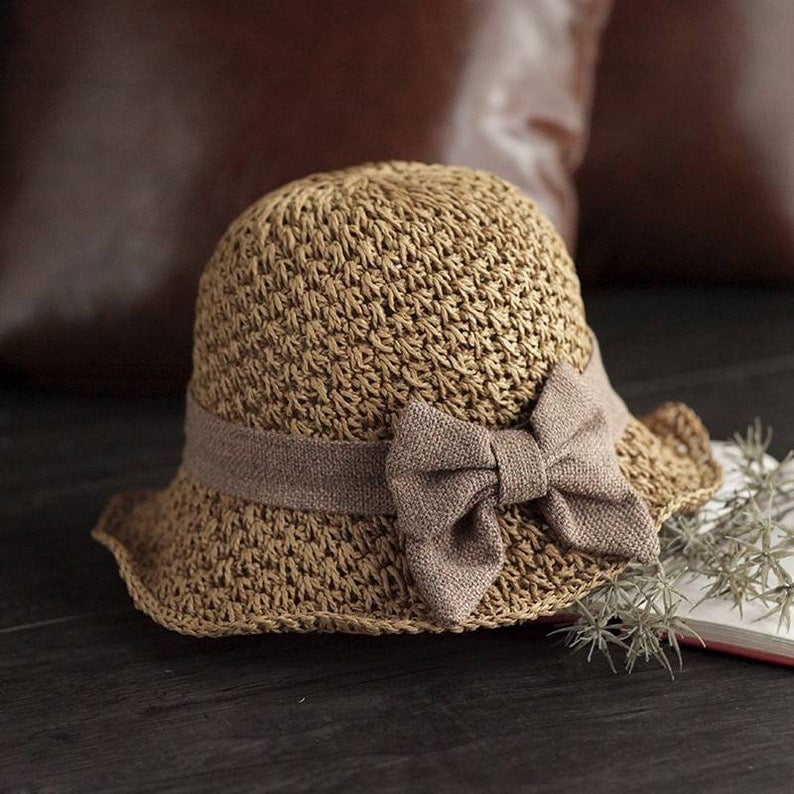 🎀 50 % RABATT 👒 | Halmhatt med retrorosett – hopfällbar och luftig för sommaren