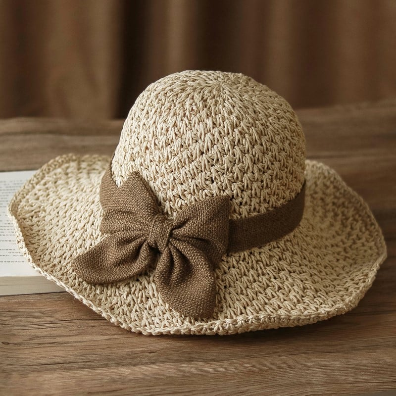 🎀 50 % RABATT 👒 | Halmhatt med retrorosett – hopfällbar och luftig för sommaren