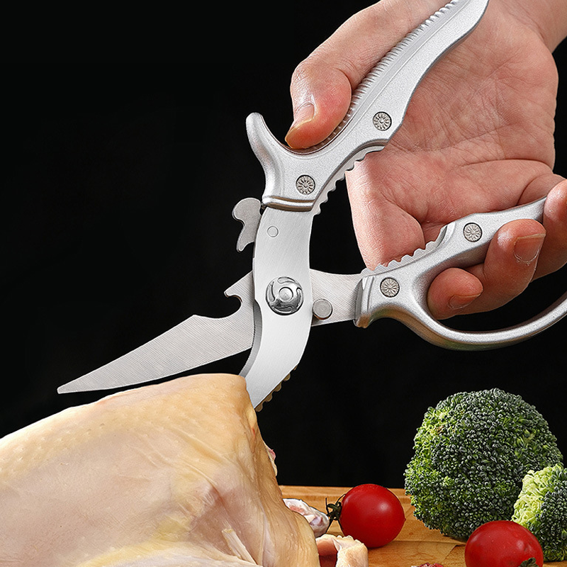 Kraftig multifunktionssax för köket – 4-i-1-verktyg med fiskskrapa, flasköppnare och säkerhetslås 🔪