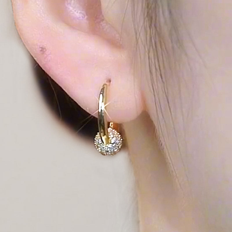 💫 BEGRÆNSET TILBUD: 50 % RABAT! 💍 Guldøreringe med cirkel og lille kugle – delikate, lette og alsidige ✨