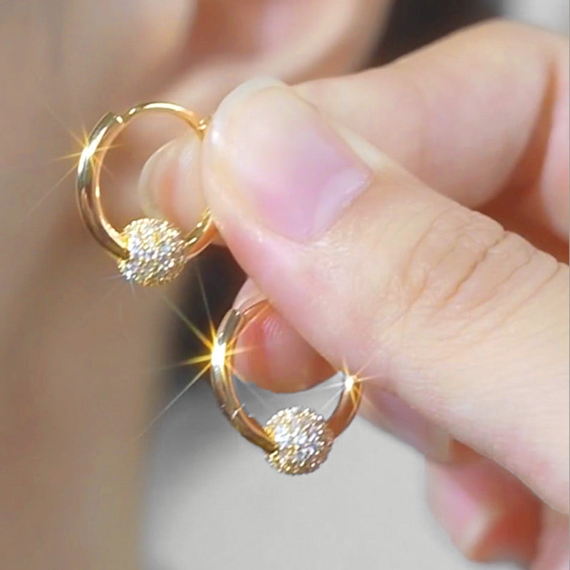💫 BEGRÆNSET TILBUD: 50 % RABAT! 💍 Guldøreringe med cirkel og lille kugle – delikate, lette og alsidige ✨