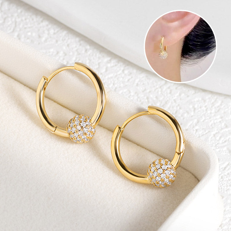 💫 BEGRÆNSET TILBUD: 50 % RABAT! 💍 Guldøreringe med cirkel og lille kugle – delikate, lette og alsidige ✨
