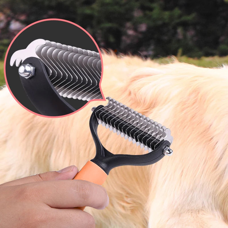 🐾 BLIXTREA: 50 % RABATT! ✨ Dubbelsidig borsta för pälsvård – dubbelsidig, ergonomisk och skonsam för hundar och katter 🐶