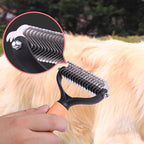 🐾 BLIXTREA: 50 % RABATT! ✨ Dubbelsidig borsta för pälsvård – dubbelsidig, ergonomisk och skonsam för hundar och katter 🐶