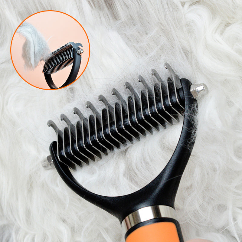 🐾 BLIXTREA: 50 % RABATT! ✨ Dubbelsidig borsta för pälsvård – dubbelsidig, ergonomisk och skonsam för hundar och katter 🐶
