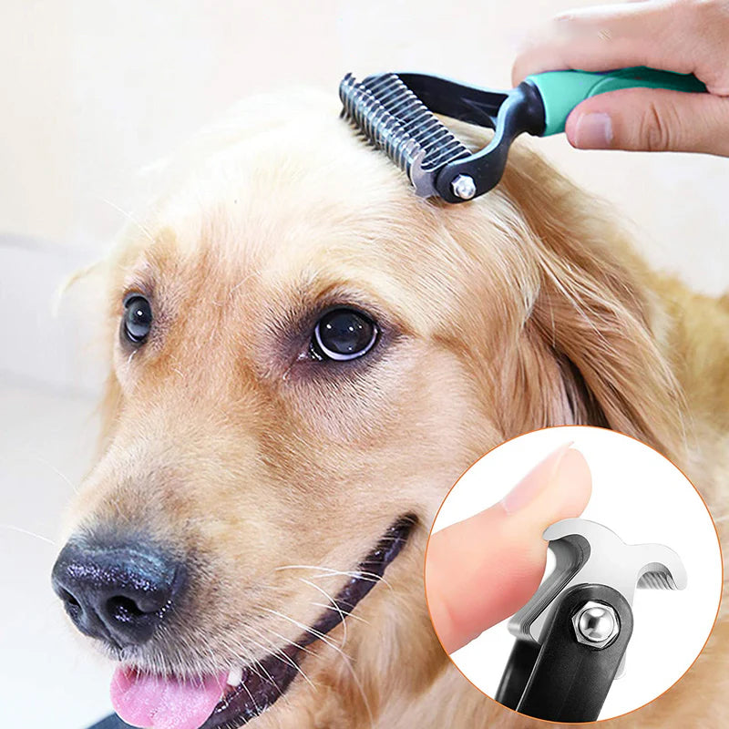 🐾 BLIXTREA: 50 % RABATT! ✨ Dubbelsidig borsta för pälsvård – dubbelsidig, ergonomisk och skonsam för hundar och katter 🐶