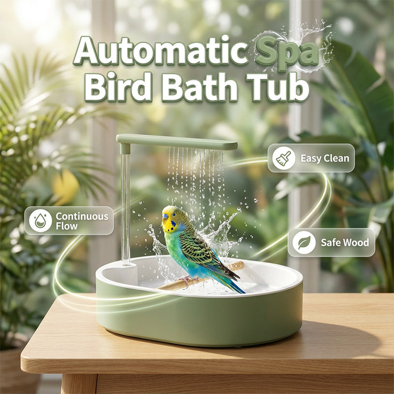 🟐 TIDSBEGRÄNSAD REA! 🚿 Elektriskt fågelbad med regndusch och sittpinne – säker, tyst pump för glada fåglar 🛀