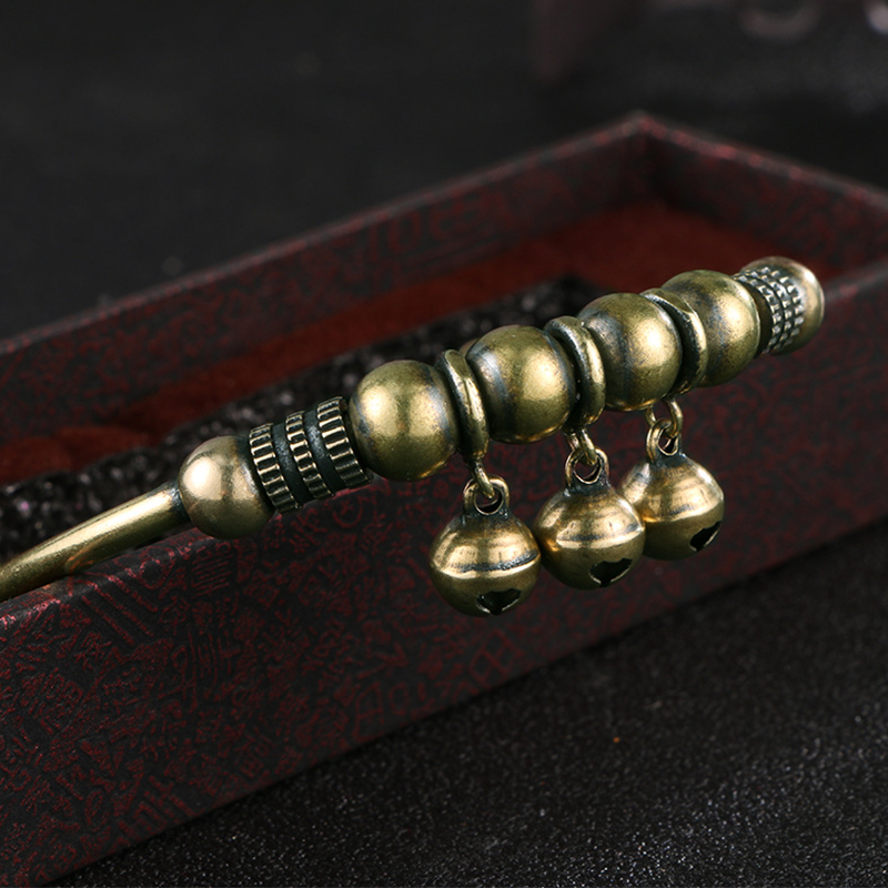 ✨ BEGRÄNSAD TID: 50 % RABATT! ✨ Justerbart armband med klockor – vintage-mässing, pärlor, klingande ljud, lättviktigt 💫