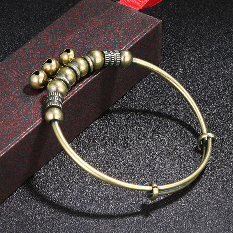 ✨ BEGRÄNSAD TID: 50 % RABATT! ✨ Justerbart armband med klockor – vintage-mässing, pärlor, klingande ljud, lättviktigt 💫