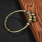 ✨ BEGRÄNSAD TID: 50 % RABATT! ✨ Justerbart armband med klockor – vintage-mässing, pärlor, klingande ljud, lättviktigt 💫