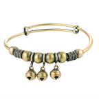 ✨ BEGRÄNSAD TID: 50 % RABATT! ✨ Justerbart armband med klockor – vintage-mässing, pärlor, klingande ljud, lättviktigt 💫
