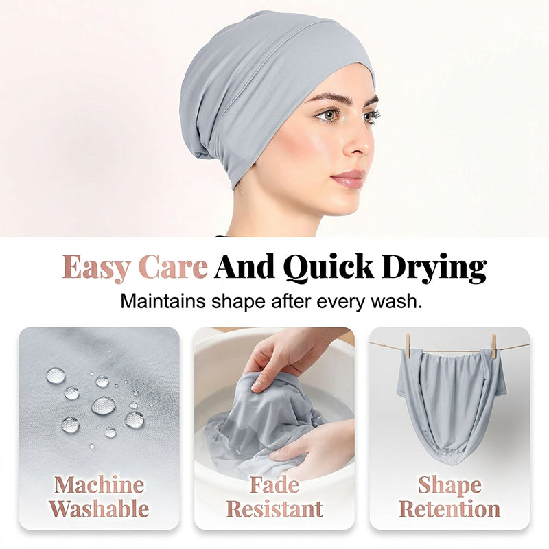 👒 KÖP 1, FÅ 1 GRATIS! ✨ Mjuk, stretchig turbanmössa – mjölkvit, halkfri, mångsidig ✨