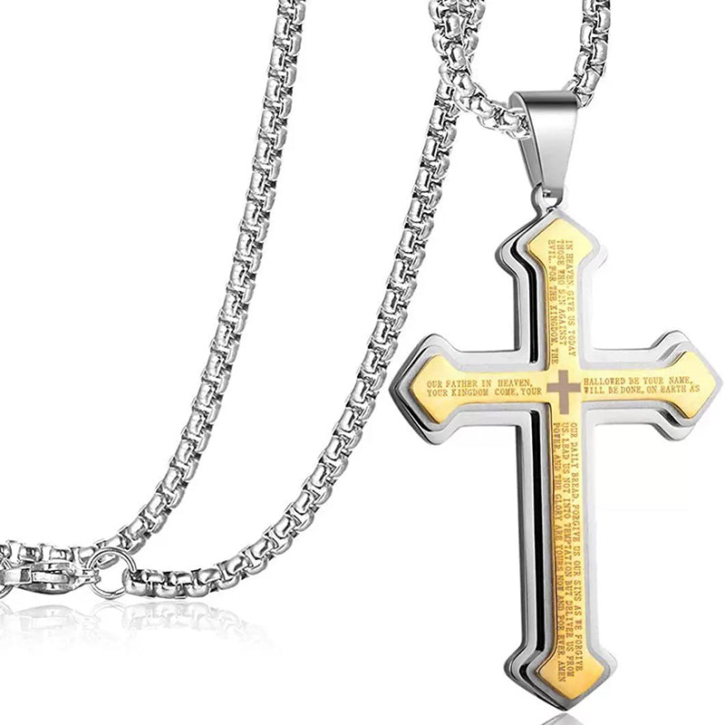 ✝️ Korshalsband med ”Fader vår” – Unisex