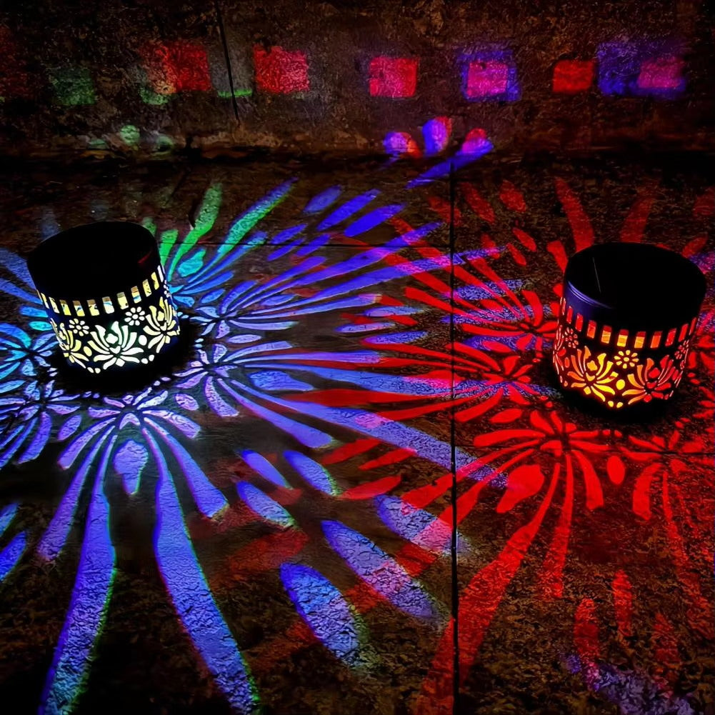 🌞 NU 50 % RABATT! 🌀 Mandala-sollampa – Vackra mönsterprojektioner, dubbel funktion för montering på golv och vägg, vattentät enligt IP65 samt automatisk på-/avstängning