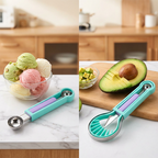 🍉🍈🥄 TIDSBEGRÄNSAT ERBJUDANDE: 50 % RABATT! Multifunktionellt fruktskär- och skopset – Skär och skopa ur vattenmelon, melon och mer – Perfekt för fruktsallader, sommarfester och barnens mellanmål 🎉